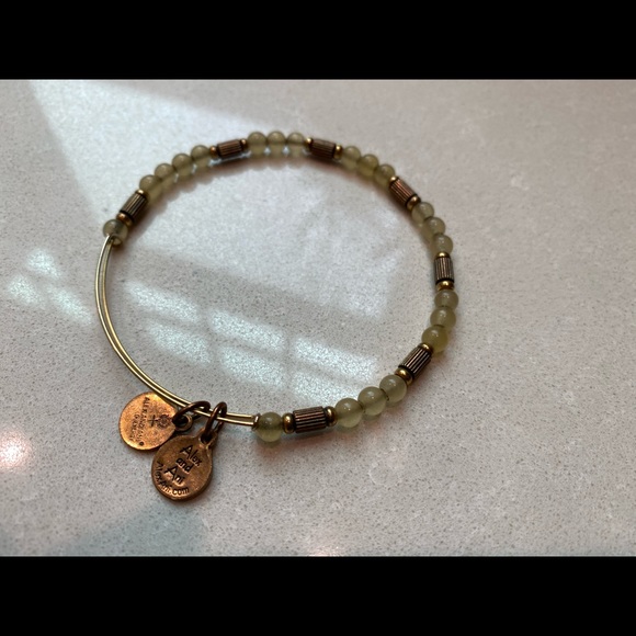 Alex and Ani Bead Bangle Bracelet in Gold Taupe - Picture 3 of 4